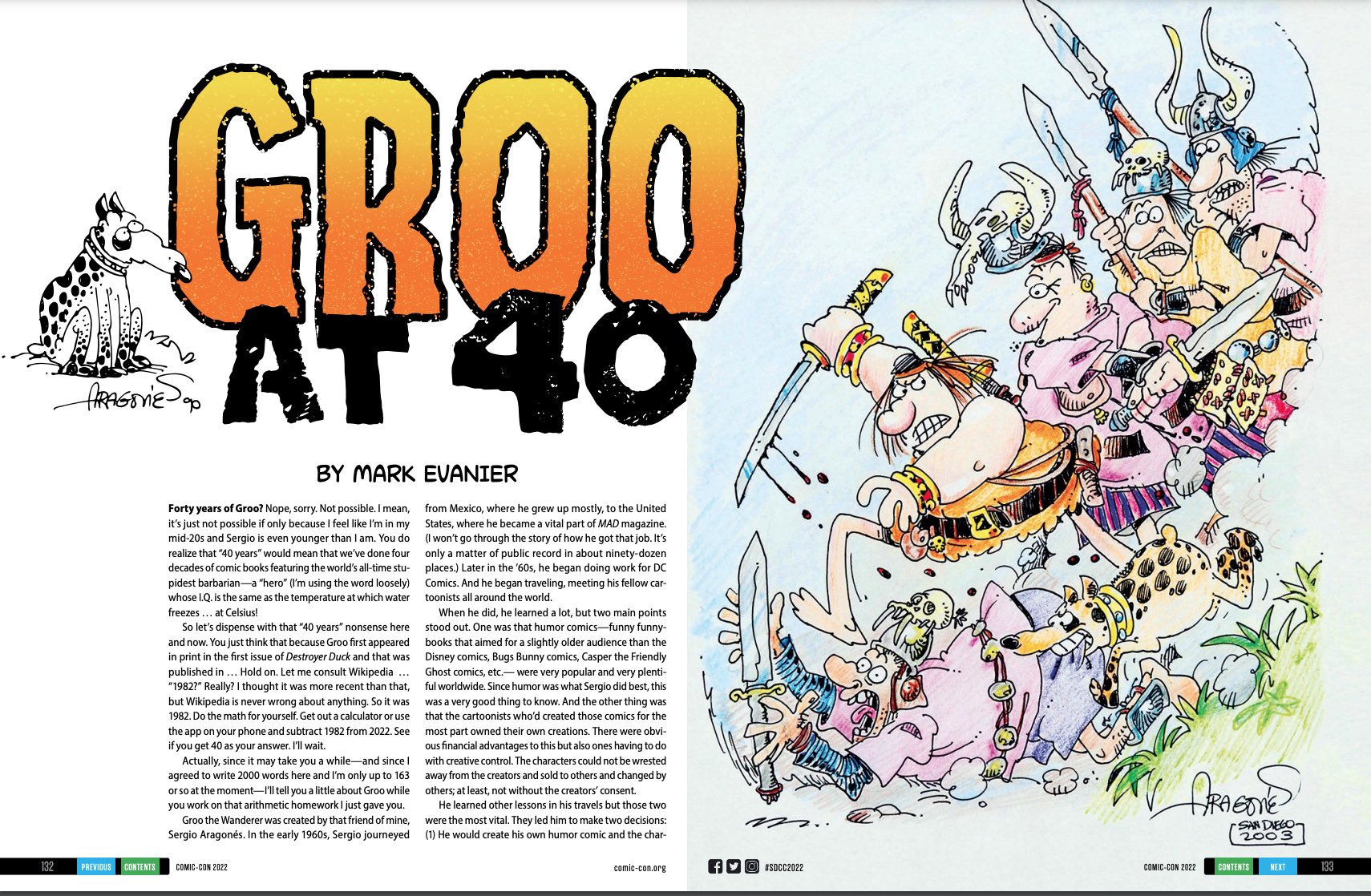Groo is 40 in SDCC Program Guide – Groo the Wanderer